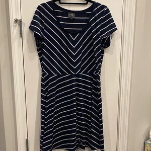Market & Spruce Navy and White Chevron Mini Dress